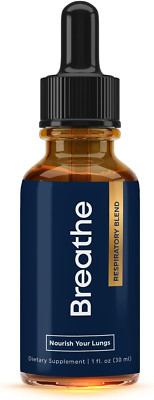 BREATHE 8-IN-1 Mullein Drops For Lungs Detox & Lung Cleanse 1 Fl Oz Pack of 1