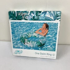 Bestway H2O Go Tropical Palms Swim Ring Pool Float 47" NEW NIB