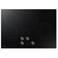 Samsung  30-in 4 Elements Smooth Surface (Radiant) Black Electric Cooktop