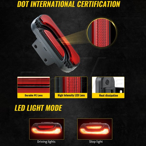 2PCS 12V ATV UTV Red LED Tail Light for Can-Am Defender HD5 HD8 HD10 Rear light - Picture 8 of 9
