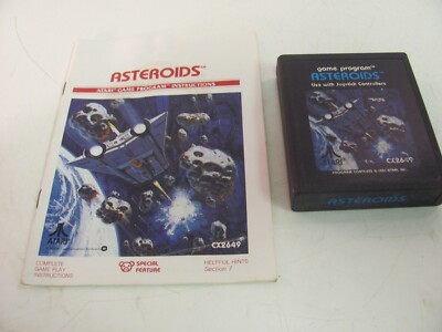 Asteroids (Atari 2600, 1981) Comes With Book CX2649