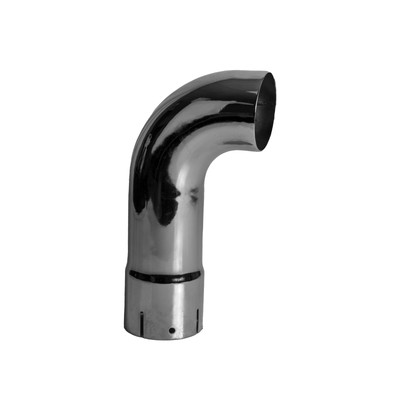 Exhaust Pipe Stack Replacement UNIVERSAL - 3-1/2'' x 12'', Curved Chrome
