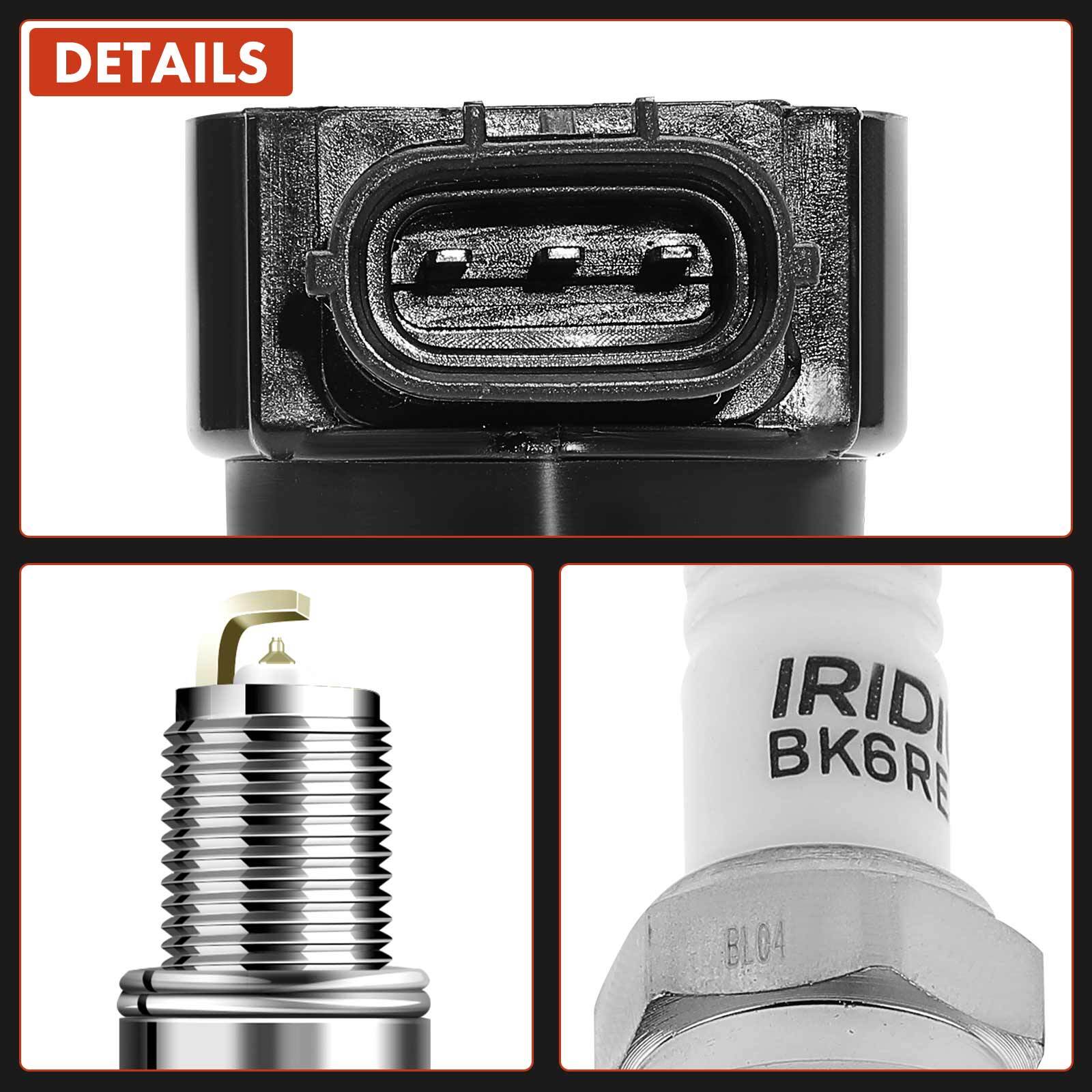 6Pcs Ignition Coil & IRIDIUM Spark Plug Kits for Mitsubishi Endeavor