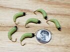 6 - #12 Bh Grub Worms Glow n Dark Wet Fly - Trout, Crappie, Pan Fish,