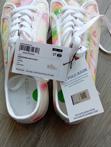 Ladies NEW U.S. POLO ASSN Canvas Tie Dye TRAINERS Size 4 /37 - Picture 15 of 15