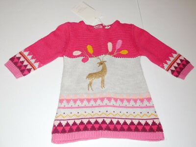 (new) CATIMINI PINK DRESS ~ 3 month ~ baby sweater winter ski FAIR ISLE