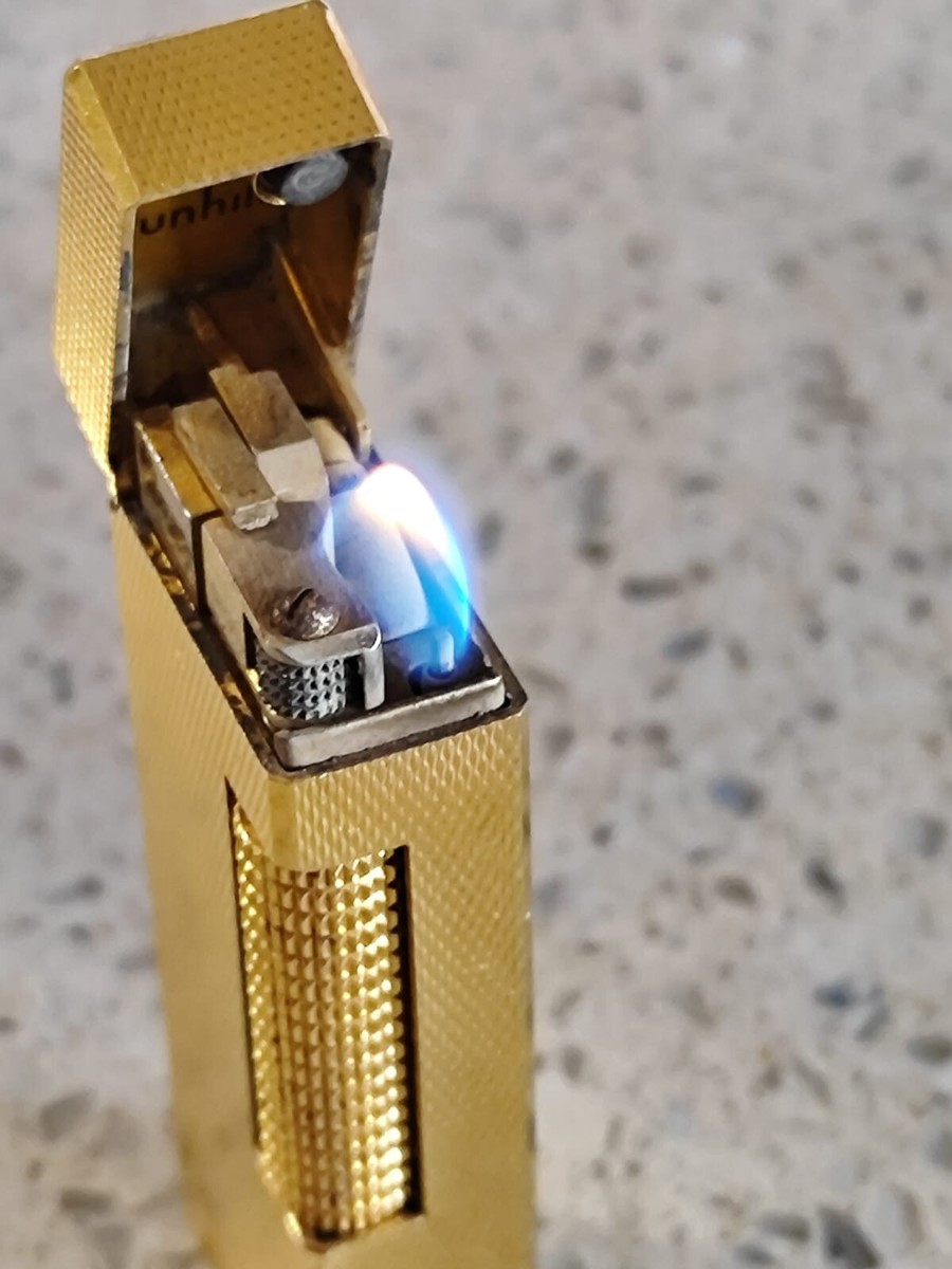 Vintage Dunhill Rollagas Lighter Gold Plated Working swiss Vintage Dunhill Rollagas Lighter Gold Plated Working swiss