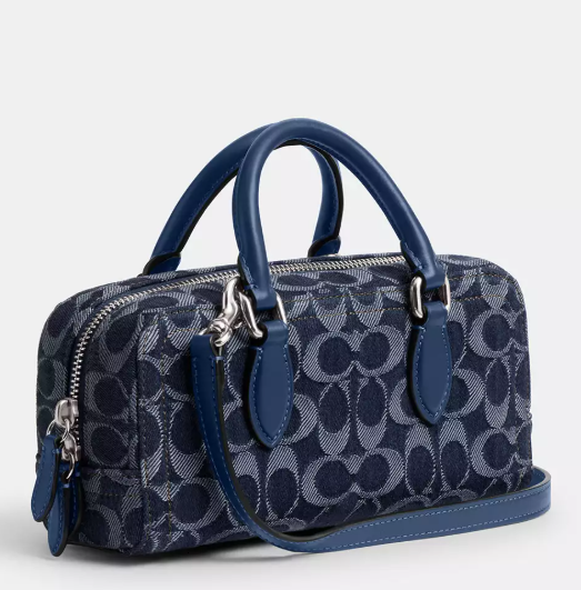 バッグ Coach Satchel Bag Signature Denim 45c6fbacecad891e1752dbdb705023