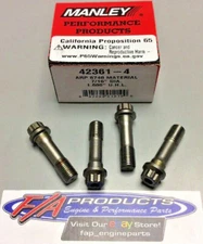 MANLEY 42361-4 ARP 8740 1.600" UHL 7/16" Cap Screw Connecting Rod Bolt 4 Pack