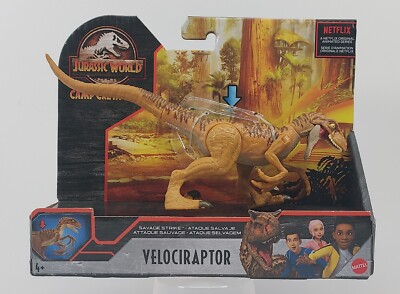 Jurassic World Camp Cretaceous Savage Strike VELOCIRAPTOR Orange Rare In Hand