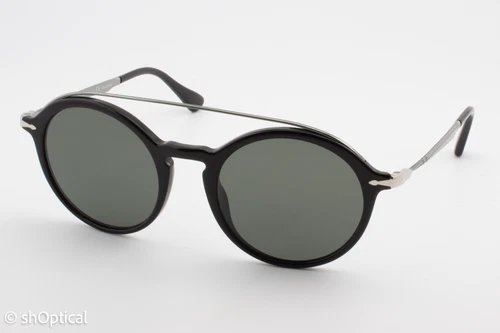 Persol 3172-S 95/58 Mens Round Anti-Reflective Polarised Sunglasses Black 51mm
