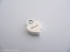 Tiffany & Co Silver MOM Heart Padlock Charm Pendant 4 Necklace Bracelet Gift