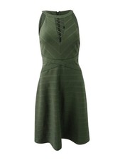 Guess Women's Lace-Up Halter Dress (0, Olive) 888807646665