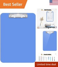 Functionality Meets Style: Blue Plastic Clipboard with Pen Holder - 12.4 x 8.9