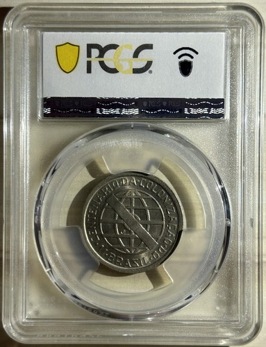 Brasil 1932 200 Reis 400ª Colonización 1 Año Tipo 2do Grado PCGS MS64 3/6 Envío - Imagen 2 de 2