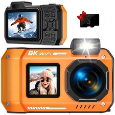 8K UHD 70MP Digital Camera with 32GB Card Rugged Waterproof Dustproof Shockpr...