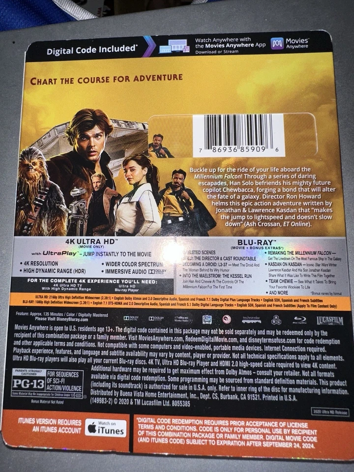 Solo: A Star Wars Story 4K Ultra HD With ULTRA RARE Slipcover BRAND NEW SEALED Foto 3 de 4