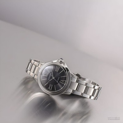 Citizen Eco Drive Damenuhr EM1160-58E Schwarz Cabochon