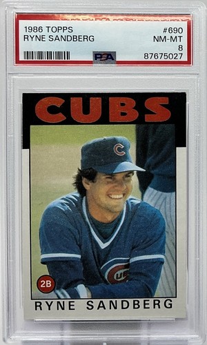 Ryne Sandberg PSA 8 NM-Mint - 1986 Topps #690 - Chicago Cubs MVP HOF