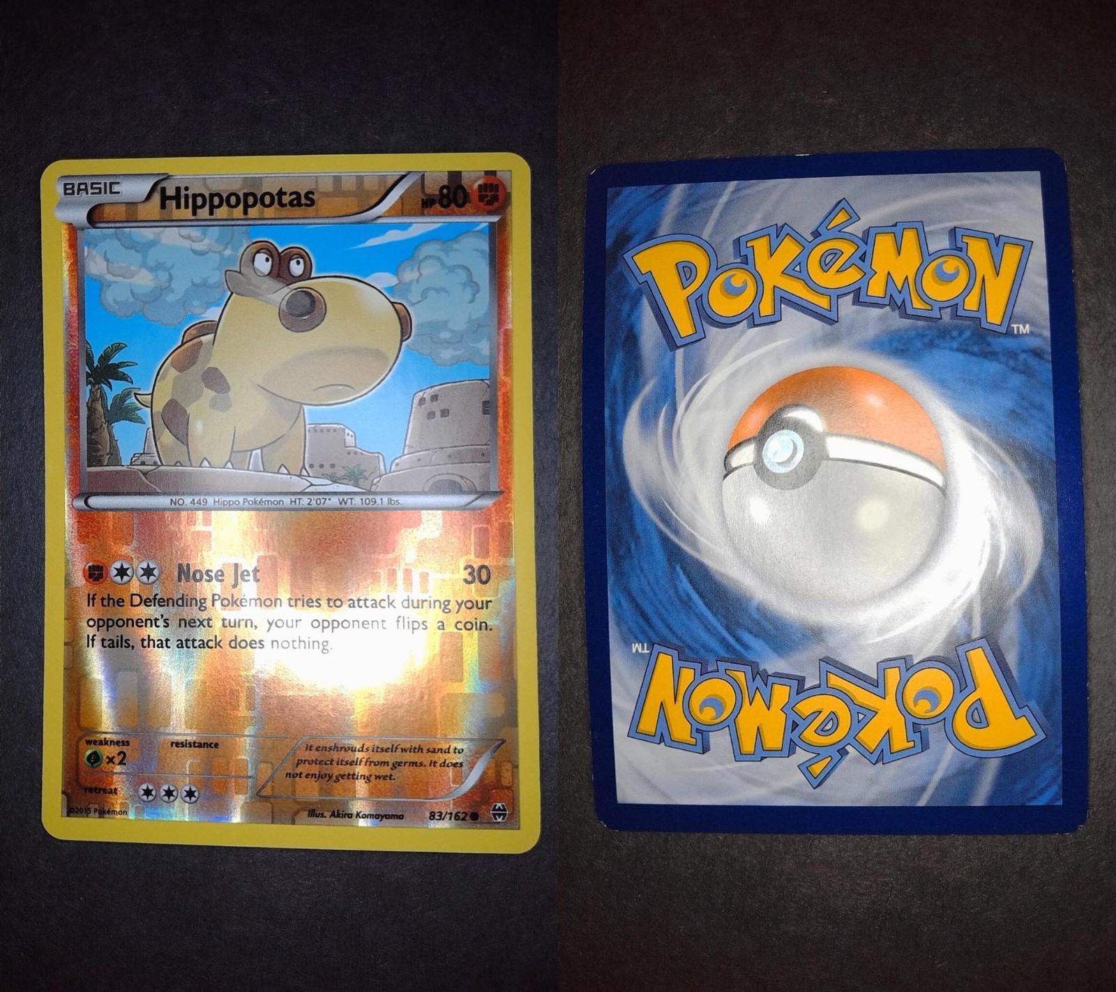 Hippopotas 83/162 Common BREAKthrough Pokemon Reverse Holo Lightly Played