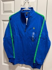 NWT Youth Boys XL 18-20 Polo Ralph Lauren Quarter Zip Royal Blue Long Sleeve