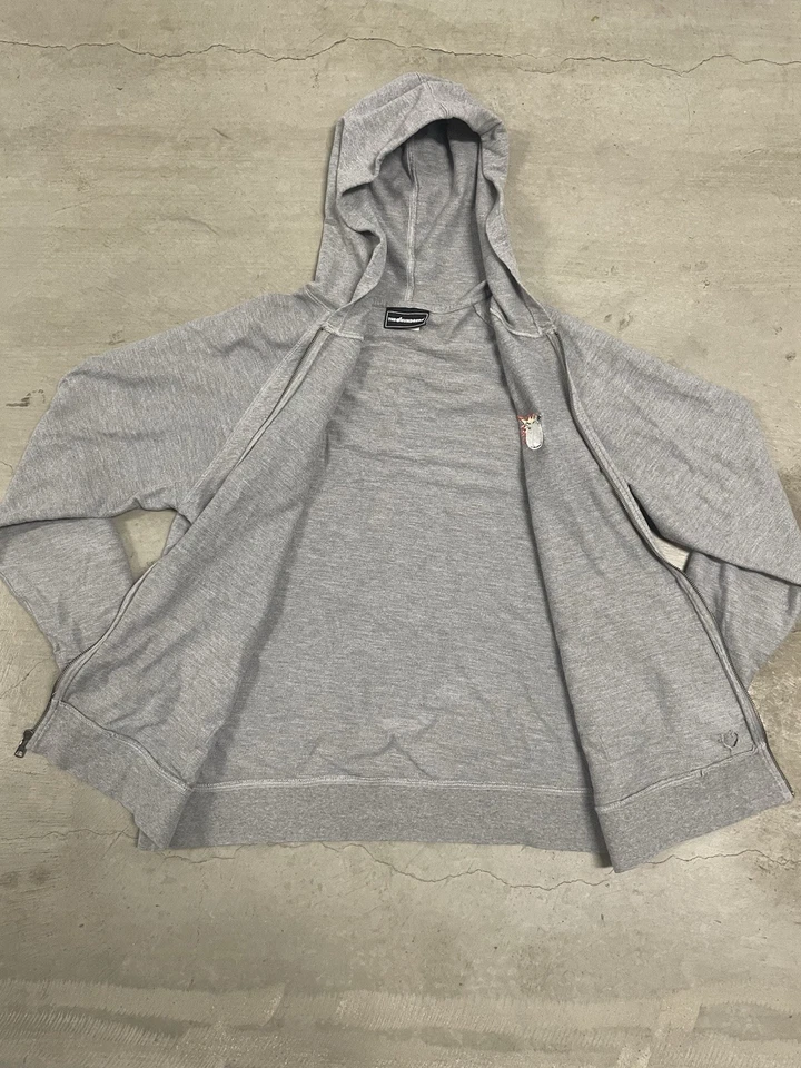 Moletom com capuz OG The Hundreds Adam The Bomb masculino 2XL cinza corte raglan Y2K - Imagem 4 de 4