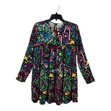 Stella McCartney Kids Dress Long Sleeves Pockets Multicolor Black Girls 14 NWOT