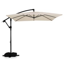 8 x 8 FT Offset Cantilever Patio Umbrella Square Hanging Outdoor Market Umbrella