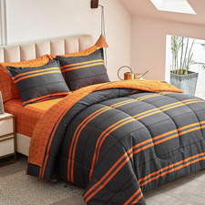 Boho Striped Halloween Bed In A Bag 6 Pieces Twin Size Ombre Bright Orange Stri Boho Striped Halloween Bed In A Bag 6 Pieces Twin Size Ombre Bright Orange Stri