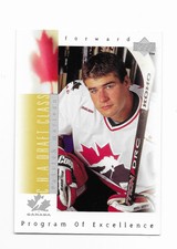 1997-98   UPPER DECK PROGRAM OF EXCELLENCE - PATRICK MARLEAU # 384 ROOKIE CARD