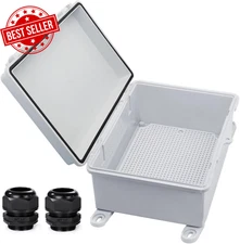 Waterproof Outdoor Electrical Junction Box, IP67 ABS Enclosure with Mounting Pla