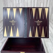 Rare Courvoisier Wooden Empty Presentation Box With Built In Backgammon Board