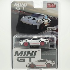 Mini GT Porsche 911 GT3 RS - 1:64 scale, white w/ pyro red accent (2024 MIJO