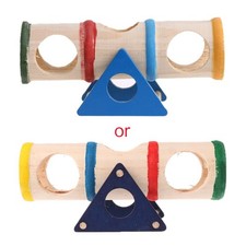 Wooden Chinchilla Nest DIY Hideout Seesaw Playing Nest Toy Viewing Room Chew