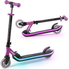 Trotinette Enfant 3 Ans 2 Roues Plateau Lumineux LED LEDstar Rose Trottinettes