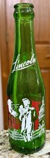 Vintage Abraham Lincoln Bottling Co. Green 7oz Soda Bottle - Chicago, IL