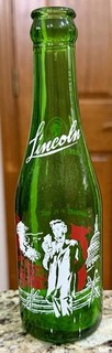 Vintage Abraham Lincoln Bottling Co. Green 7oz Soda Bottle Chicago IL
