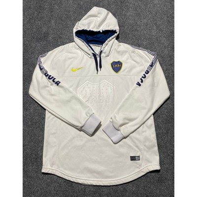 Nike Boca Juniors Dri-FIT Training Hoodie Mens Large White CABJ Soccer Argentina
