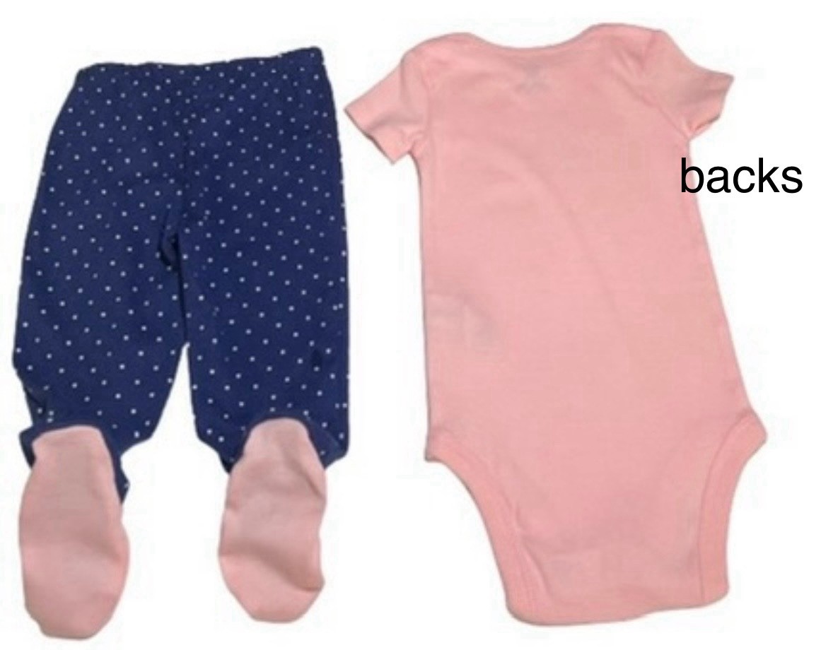 Carter's NWT Girl 2pc Set Size  6m Bodysuit Footed Bottoms