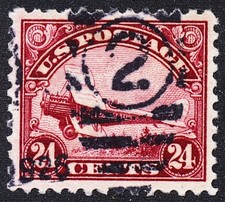 U.S. Airmail #C6 VF/XF 24 cent Carmine Jenny '26 CV $80.00