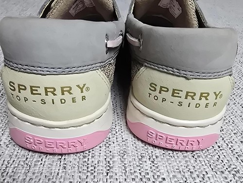 Sperry Top-Sider Gray Pink Boat Shoes Preppy Coastal Casual size 6 - Picture 3 of 6
