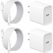 iPhone 17 16 15 Charger Fast Charging 2 2Pack 20W USB C Wall Charger with 6FT...