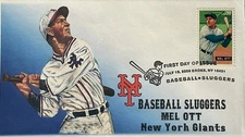 BDAOCITW KSC Cachets 4082 Mel Ott New York Giants Slugger Baseball