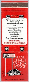 SUSSE CHALET MOTOR LODGE AAA AUGUSTA PORTLAND NASHUA CHICOPEE 20 FS MATCHCOVER