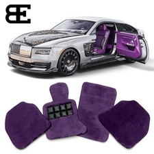 Genuine Purple Sheepskin Floor Mats for Rolls Royce Spectre Phantom Ghost Dawn
