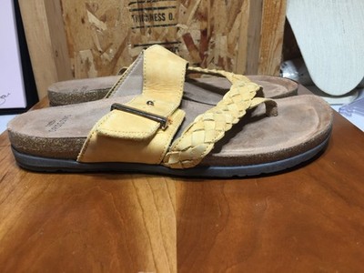 Earth Origins Orono Onida Braided Toe-Post Sandals Womens 9.5 M Amber Yellow