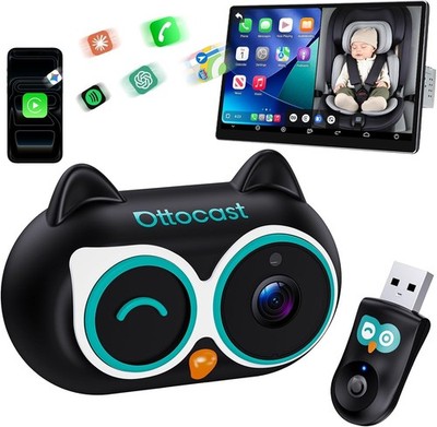 OTTOCAST Cabin Care Baby Car Camera Real-Time 1080P Wireless Apple CarPlay OTA