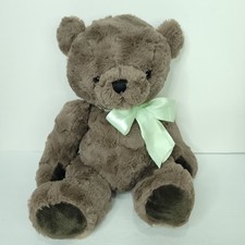 Teddy Bear Shiny Brown Plush Stuffed Animal Adventure Mint Green Bow Tie 16  