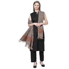 Pashmina Cashmere Kullu Design Woven Shawl Indian Women Beautiful Scarf Stole