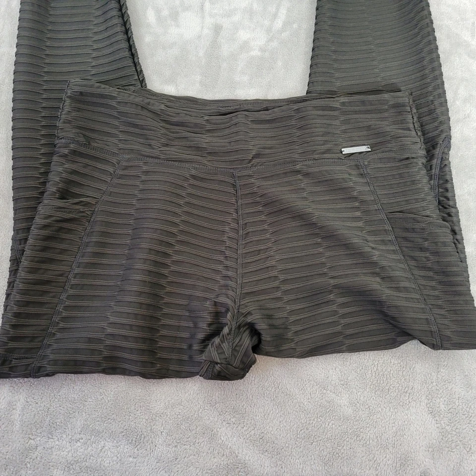 Nine West Active Women Leggings 3X Plus Black Pleated Pockets Poly Blend Workout - Image 3 of 4